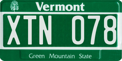 VT license plate XTN078