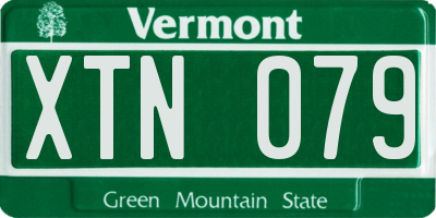 VT license plate XTN079