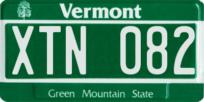 VT license plate XTN082