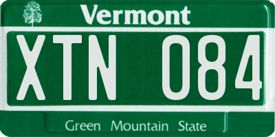 VT license plate XTN084
