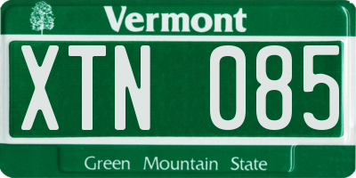 VT license plate XTN085