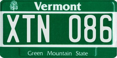 VT license plate XTN086