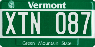 VT license plate XTN087