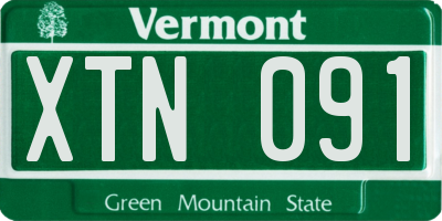 VT license plate XTN091