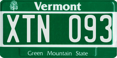 VT license plate XTN093