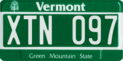 VT license plate XTN097