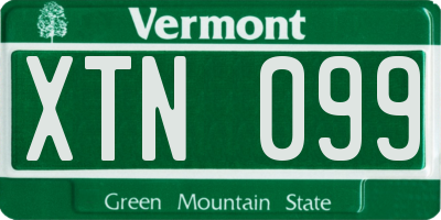 VT license plate XTN099