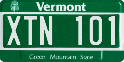 VT license plate XTN101