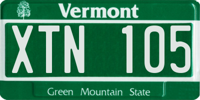 VT license plate XTN105