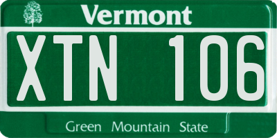 VT license plate XTN106