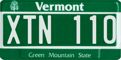 VT license plate XTN110