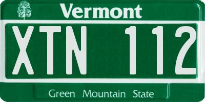 VT license plate XTN112