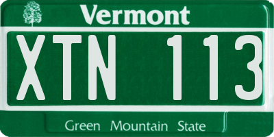 VT license plate XTN113