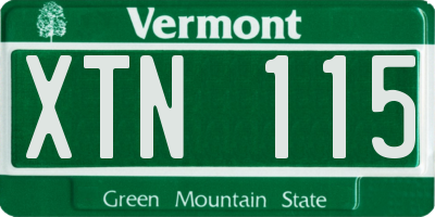 VT license plate XTN115