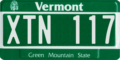 VT license plate XTN117