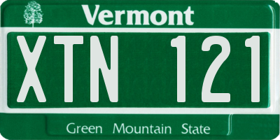 VT license plate XTN121