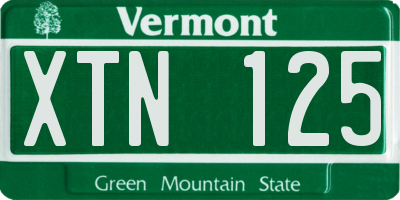 VT license plate XTN125
