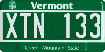 VT license plate XTN133