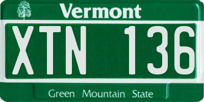 VT license plate XTN136