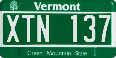 VT license plate XTN137