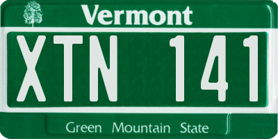 VT license plate XTN141