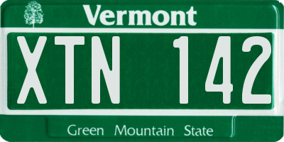 VT license plate XTN142