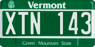 VT license plate XTN143