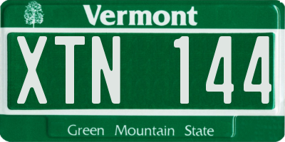 VT license plate XTN144