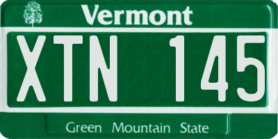 VT license plate XTN145