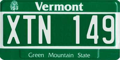 VT license plate XTN149