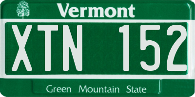 VT license plate XTN152