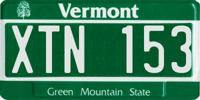 VT license plate XTN153