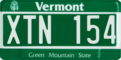 VT license plate XTN154