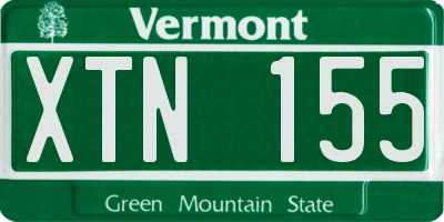 VT license plate XTN155