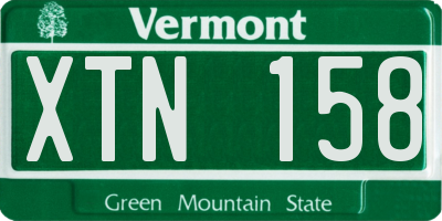 VT license plate XTN158