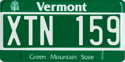 VT license plate XTN159