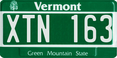 VT license plate XTN163