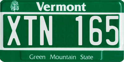 VT license plate XTN165