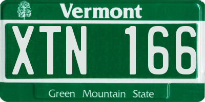 VT license plate XTN166