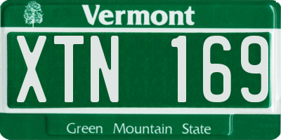 VT license plate XTN169