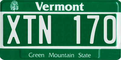 VT license plate XTN170