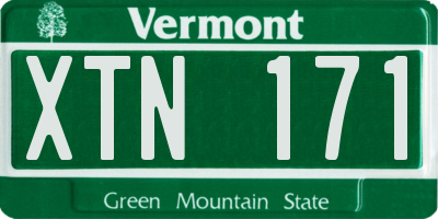 VT license plate XTN171