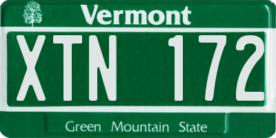 VT license plate XTN172