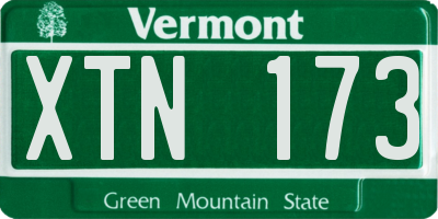 VT license plate XTN173