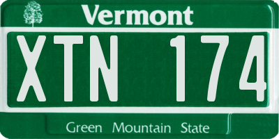 VT license plate XTN174