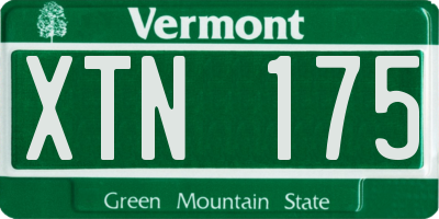 VT license plate XTN175