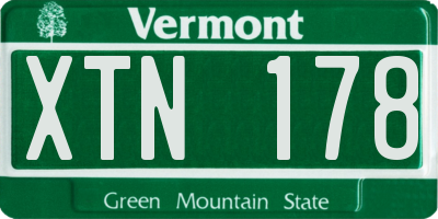 VT license plate XTN178