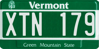 VT license plate XTN179