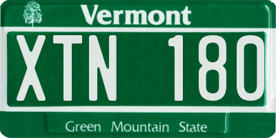 VT license plate XTN180