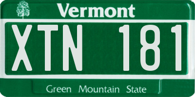 VT license plate XTN181